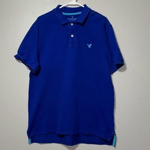 Men’s Polo Shirt - XL - Royal Blue w/ teal accents